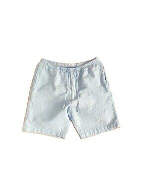 Onia light blue seersucker shorts
